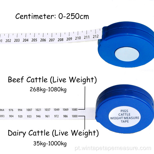 Fita métrica de pesagem de gado para animais